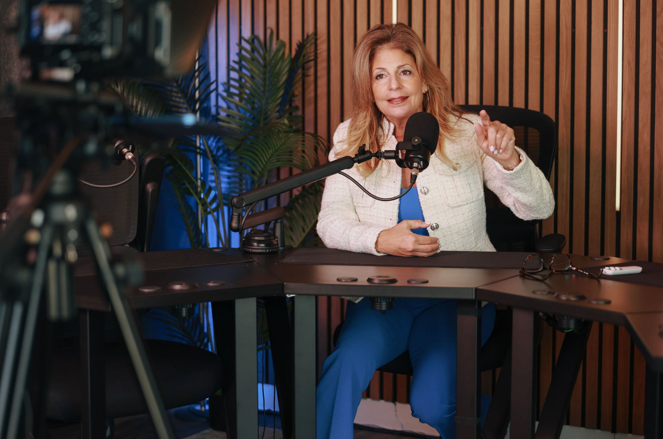 Tracy Byrnes in the studio